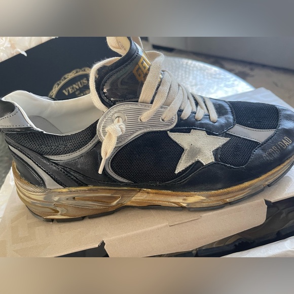 Golden Goose "Dad" running sneakers in worn calf
suede/leather Chunky flat heel - Picture 3 of 3